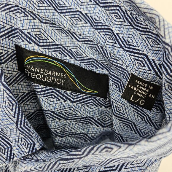 Jhane Barnes Shirt Mens Large Frequency Geometric Abstract Button‎ Down Casual - Picture 10 of 11